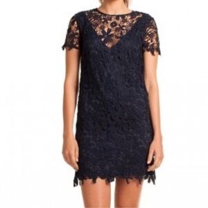 Trina Turk Midnight Navy Floral Lace Dress